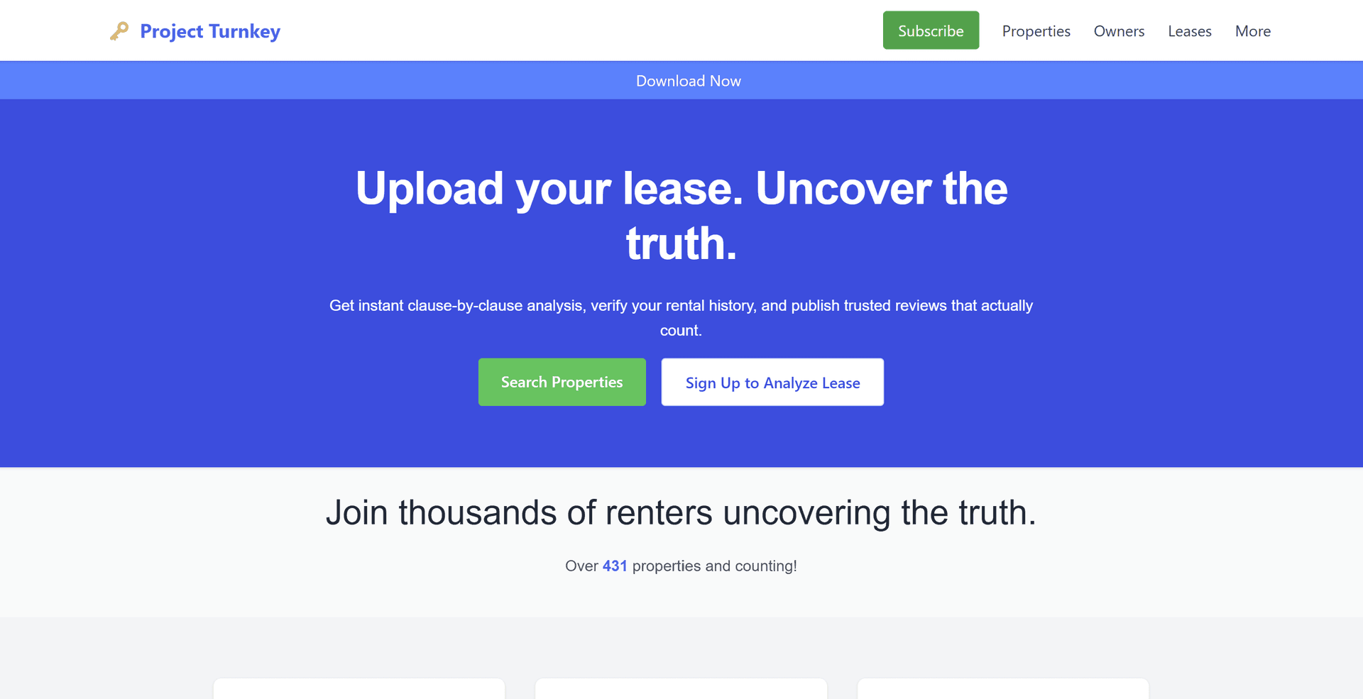 Project Turnkey app screenshot